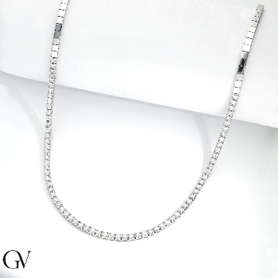 18k white gold tennis with diamonds