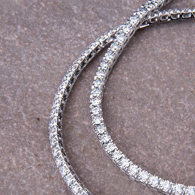 18k White gold Diamond tennis necklace