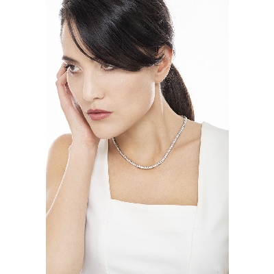 18k White gold Diamond tennis necklace