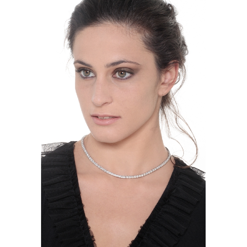 Diamond tennis necklace, 18k white gold Diamond tennis necklace, 18k white gold