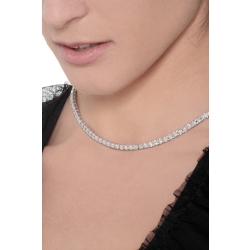 Diamond tennis necklace, 18k white gold 2