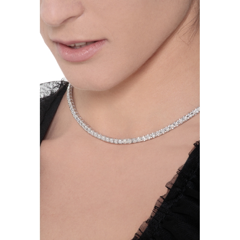 Diamond tennis necklace, 18k white gold Diamond tennis necklace, 18k white gold