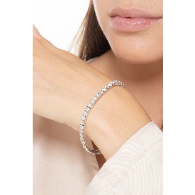 Tennis bracelet in 18k white gold with natural diamonds