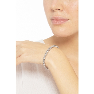 Tennis bracelet in 18k white gold with diamonds