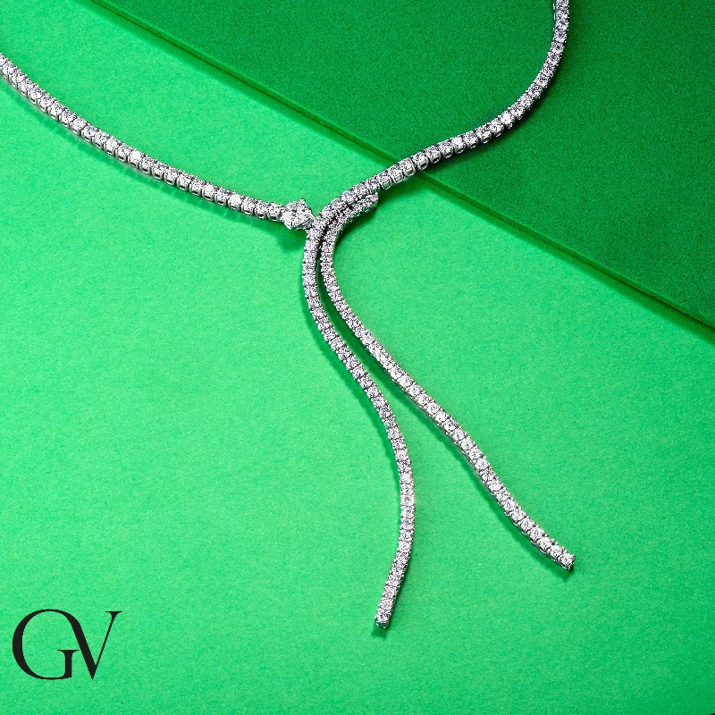 18k white gold waterfall diamond tennis necklace 18k white gold waterfall diamond tennis necklace