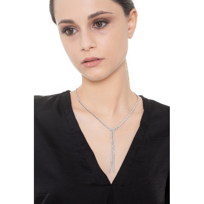 18k white gold waterfall diamond tennis necklace 18k white gold waterfall diamond tennis necklace