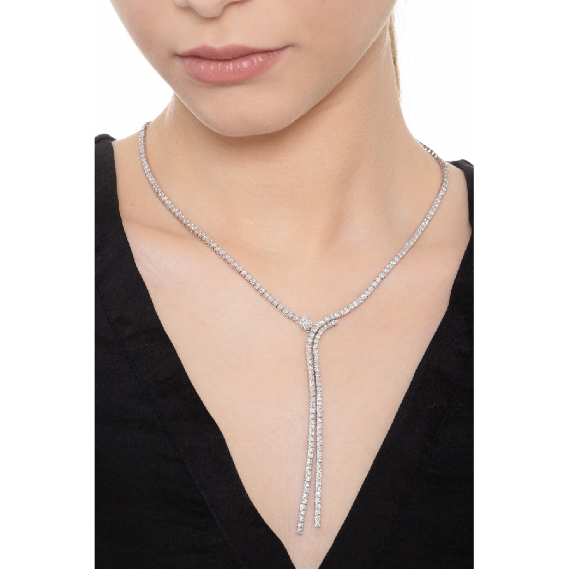 18k white gold waterfall diamond tennis necklace 18k white gold waterfall diamond tennis necklace