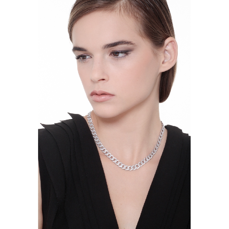 Iced out diamond necklace in 18kt white gold  Iced out diamond necklace in 18kt white gold