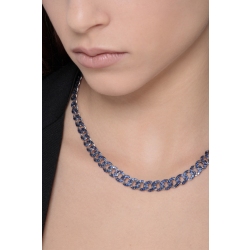 Iced out chain in 18k white gold with blue sapphires 2