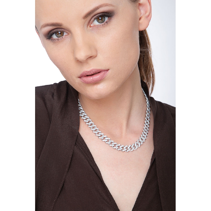 750 white gold cubanlink chain with diamonds 750 white gold cubanlink chain with diamonds