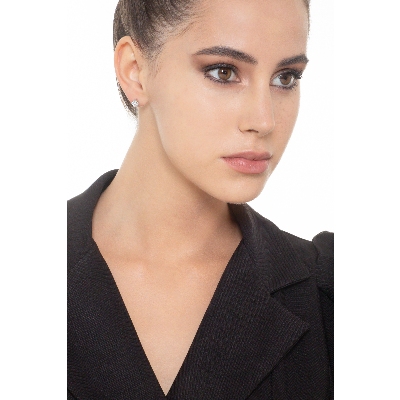 Bezel diamond stud earrings in white gold 18k