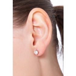 Diamond white gold 18k stud earrings ct 1,20 2