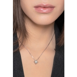 Solitaire necklace in white gold 18k with diamond 1.00 ct 2
