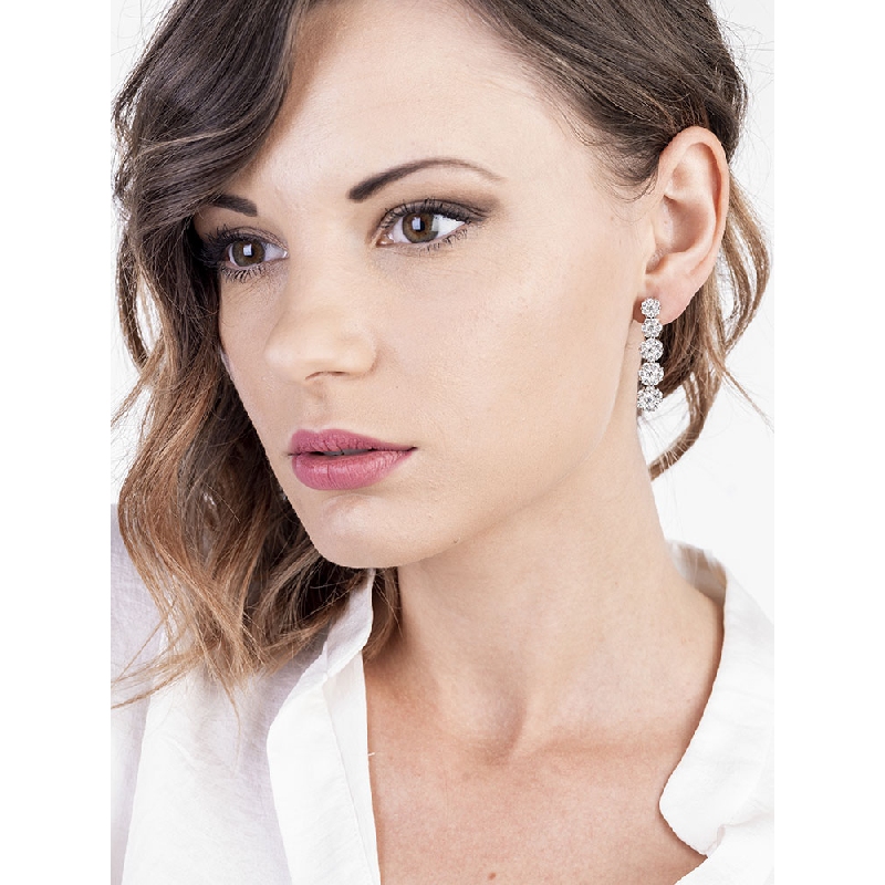 18k white gold diamonds earrings pendants