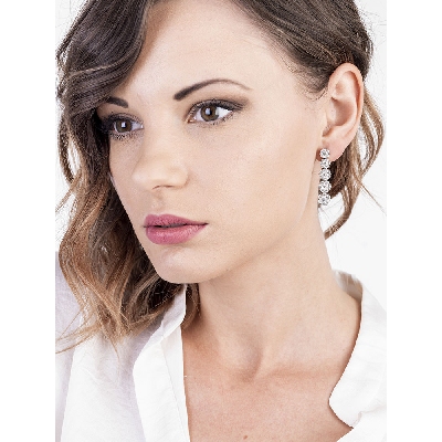 18k white gold diamonds earrings pendants