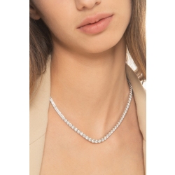 18k white gold graduated tennis necklace with diamonds  2