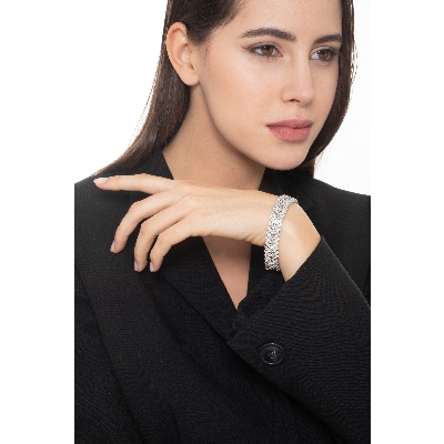 Design bracelet in white gold 750 with diamonds