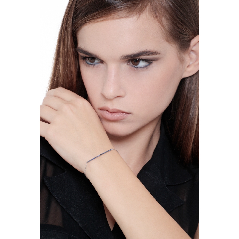 White gold 18k bracelet blue sapphires White gold 18k bracelet blue sapphires