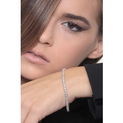 Pyramid tennis bracelet in white gold 18k with diamonds 2