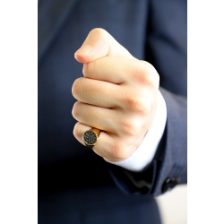 750 rose gold pavè male ring with black diamonds 2