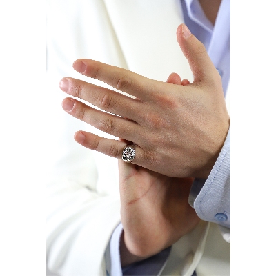 Pavè ring in white gold 18k