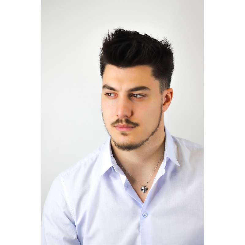 Cross pendant in 18k white gold with 2 rows of diamonds Cross pendant in 18k white gold with 2 rows of diamonds