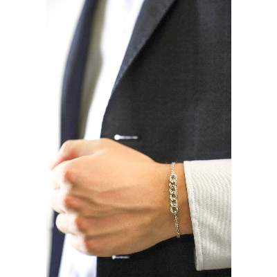 Iced out bracelet in white gold 18k with diamonds