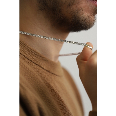 18k white gold iced out chain