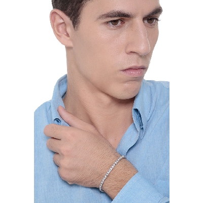 Tennis bracelet diamonds in white gold 18k