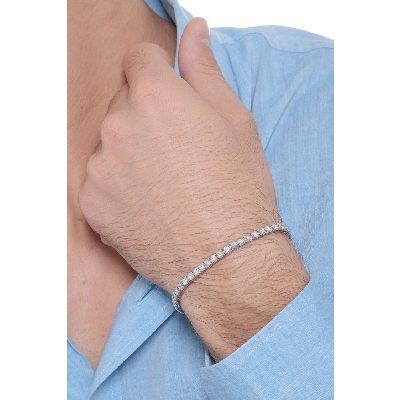 Tennis bracelet diamonds in white gold 18k