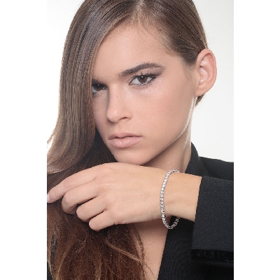 Tennis bracelet diamonds in white gold 18k