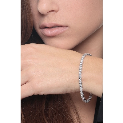 Tennis bracelet diamonds in white gold 18k