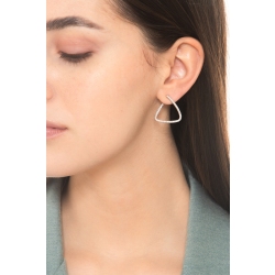 Triangle Hoop Earrings 750 White Gold and Diamonds 2
