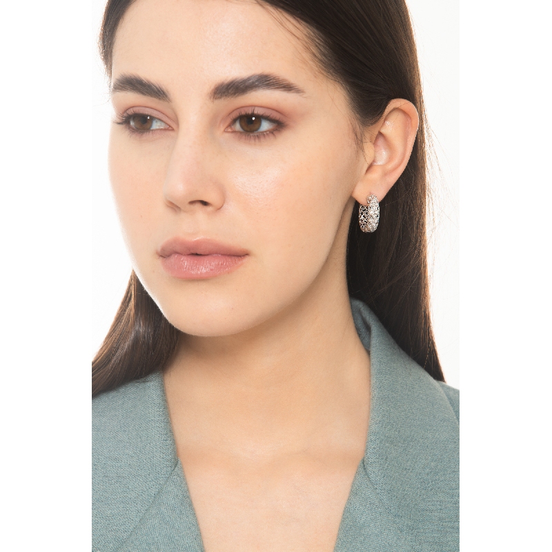 Diamond Hoop Earrings 750 White Gold