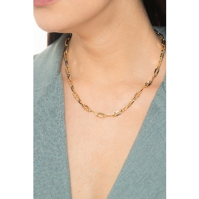 18k yellow gold iced out necklace