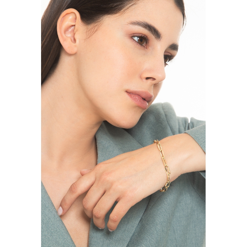 750 yellow gold iced out bracelet