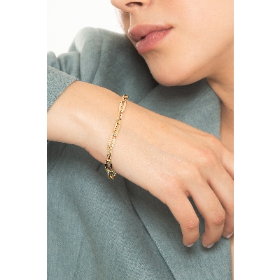 750 yellow gold iced out bracelet