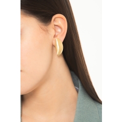 750 yellow gold petals earrings satin and shiny 2