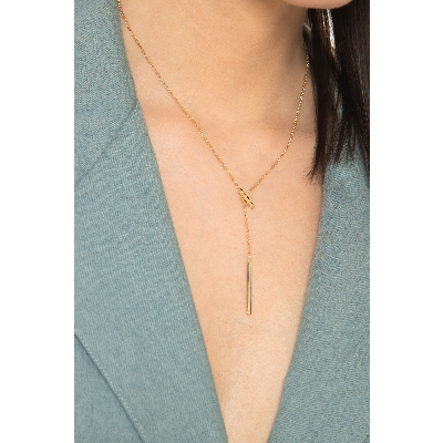 Necklace with bar in yellow gold 750