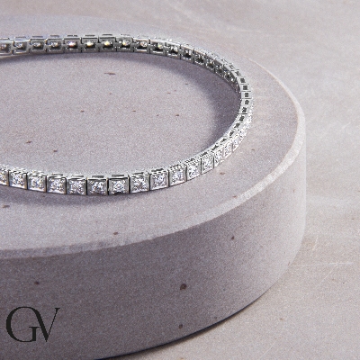 White gold 18k tennis bracelet diamonds
