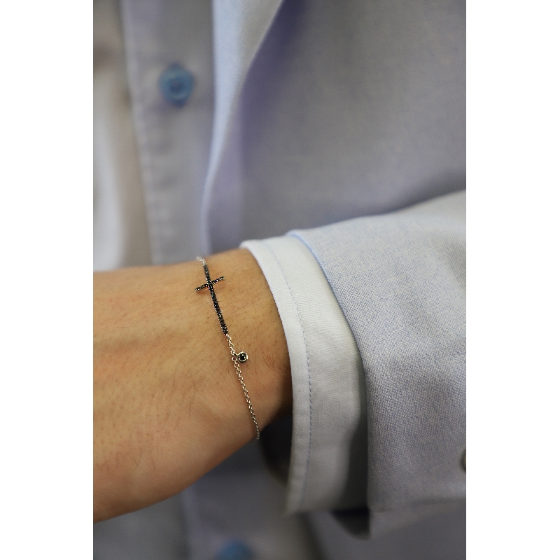 Bracelet in white gold 750 with black diamonds Bracelet in white gold 750 with black diamonds