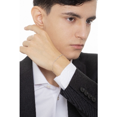 750 white gold bracelet with diamonds bar