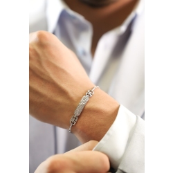 Fancy bracelet in 18k white gold with diamonds pavé 2