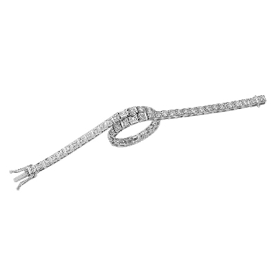 Tennis bracelet in white gold 18k with diamonds about 3,3 mm wide