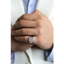White gold 18k pinky ring with diamonds 2