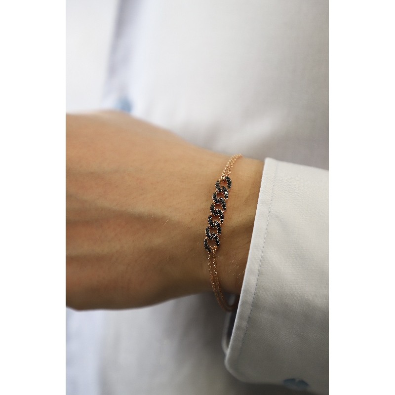 750 rose gold iced out with black diamonds 750 rose gold iced out with black diamonds