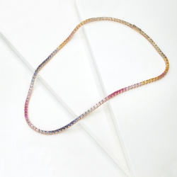 Sapphire Tennis Necklace Rose Gold  2
