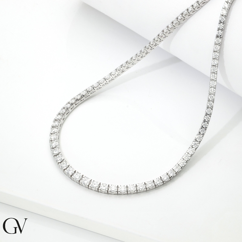 Riviere necklace in white gold 750 with diamonds Riviere necklace in white gold 750 with diamonds