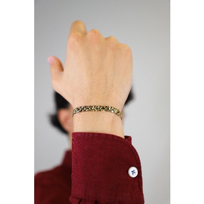 18k yellow gold brick bracelet