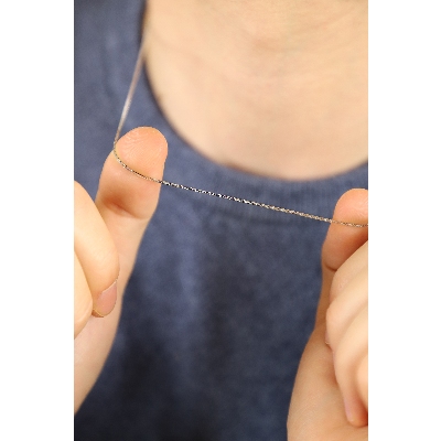 Necklace 18k White Gold with Venetian knit